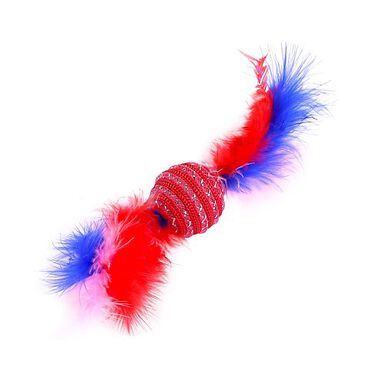 Wouapy -  Jouet Balle avec Plumes pour Chat - 25cm