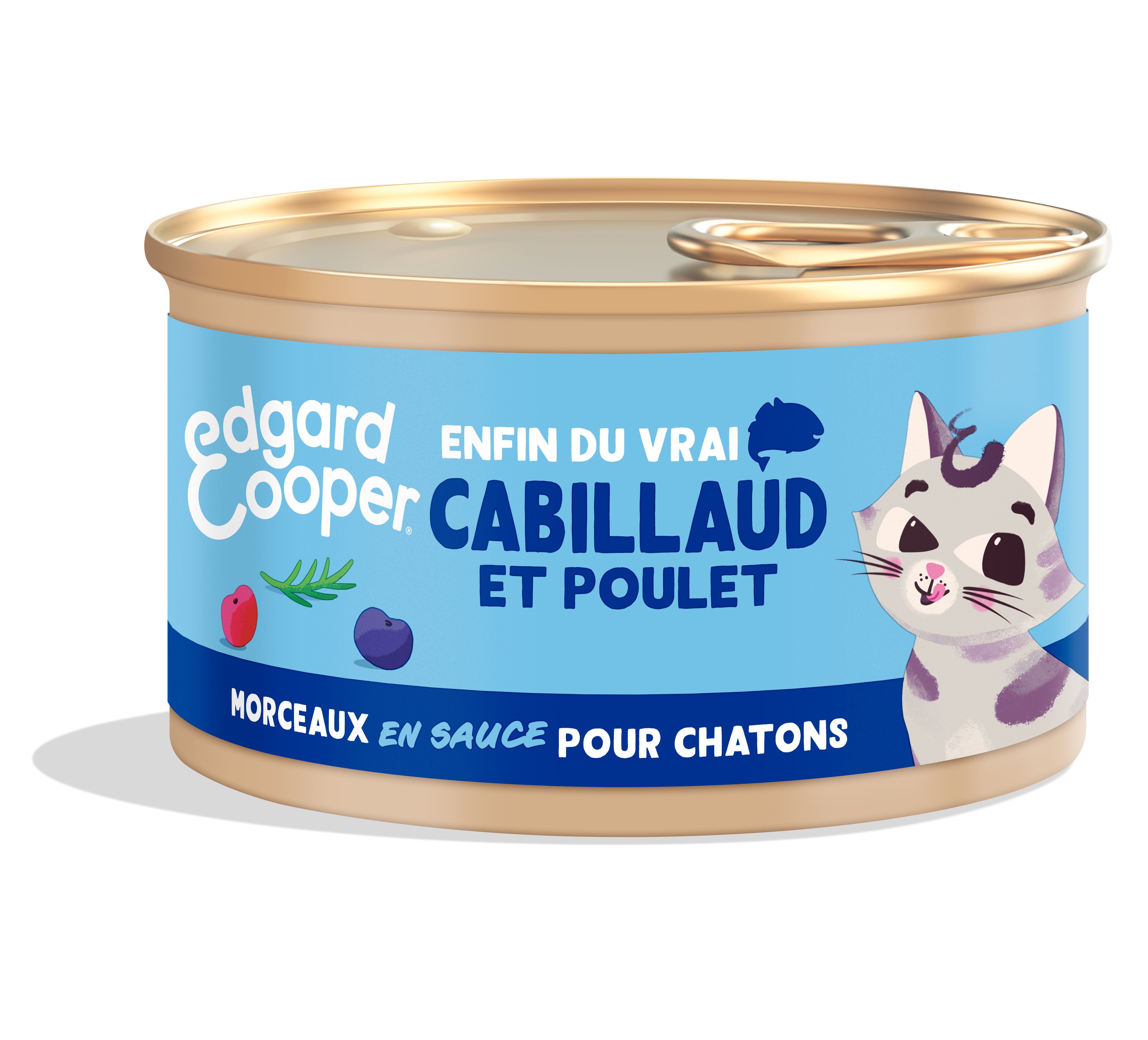 Edgard & Cooper - P&acirc;t&eacute;e Morceaux en Sauce Cabillaud et Poulet pour Chaton - 85g Image num&eacute;ro 1