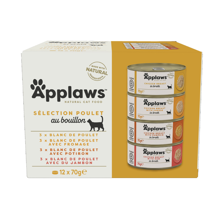 Applaws - Multipack Pâtée en Boîte au Poulet pour Chat - 840g Image numéro 1 Applaws - Multipack Pâtée en Boîte au Poulet pour Chat - 840g Image numéro 1