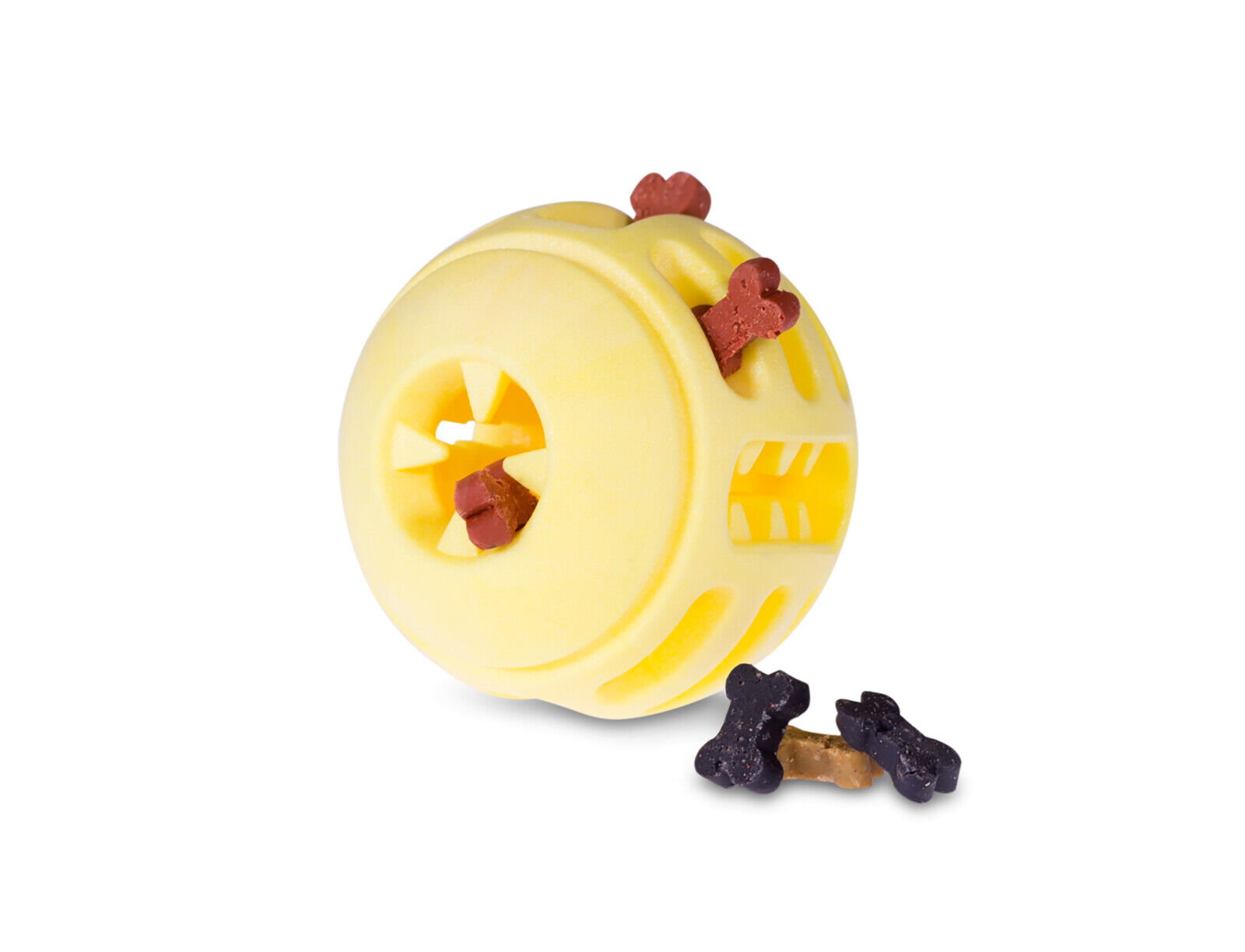 Vadigran - Jouet Balle Friandises Vanille Jaune pour Chiens - 8cm Image num&eacute;ro 5