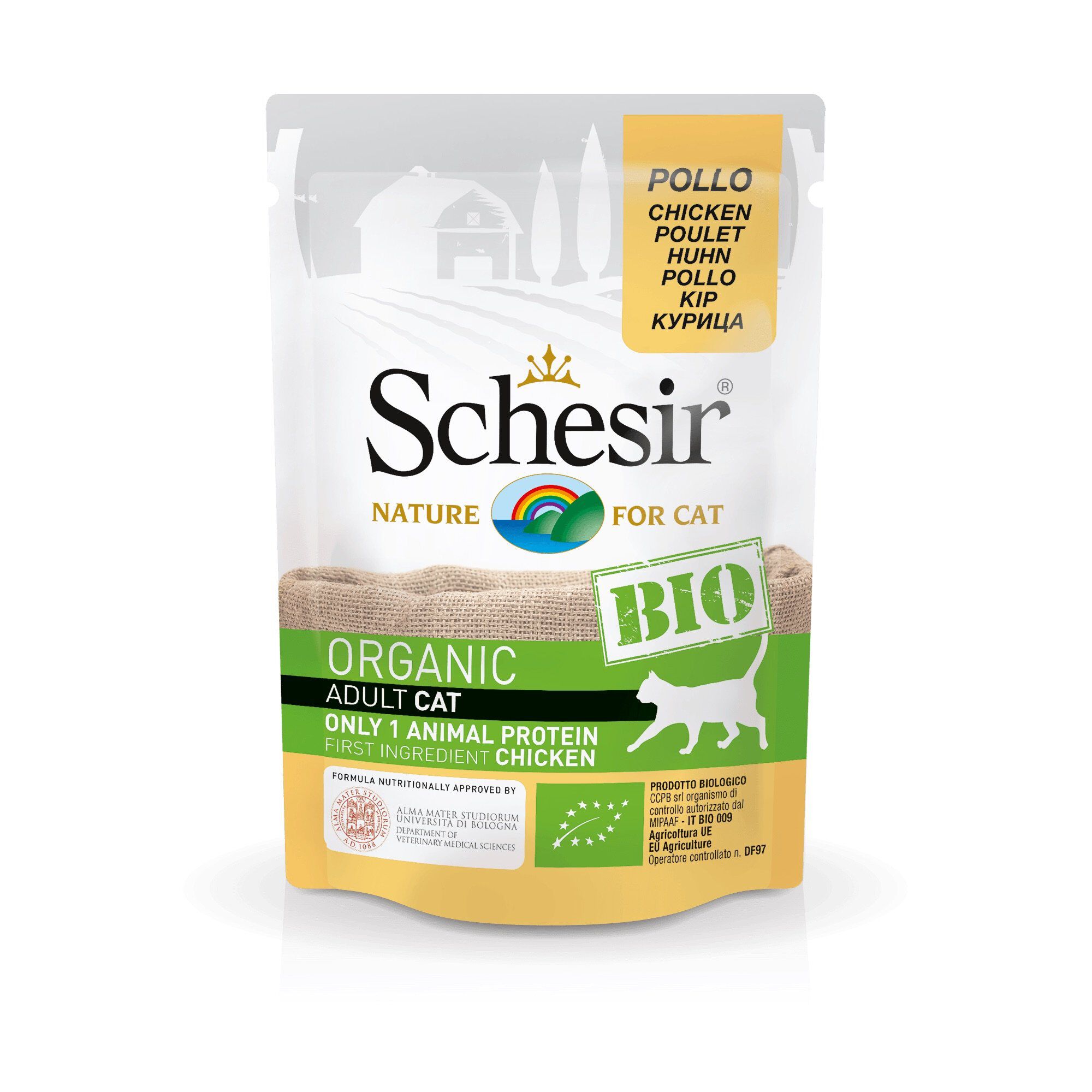 Schesir - Sachet Fra&icirc;cheur BIO au Poulet pour Chat - 85g Image num&eacute;ro 1