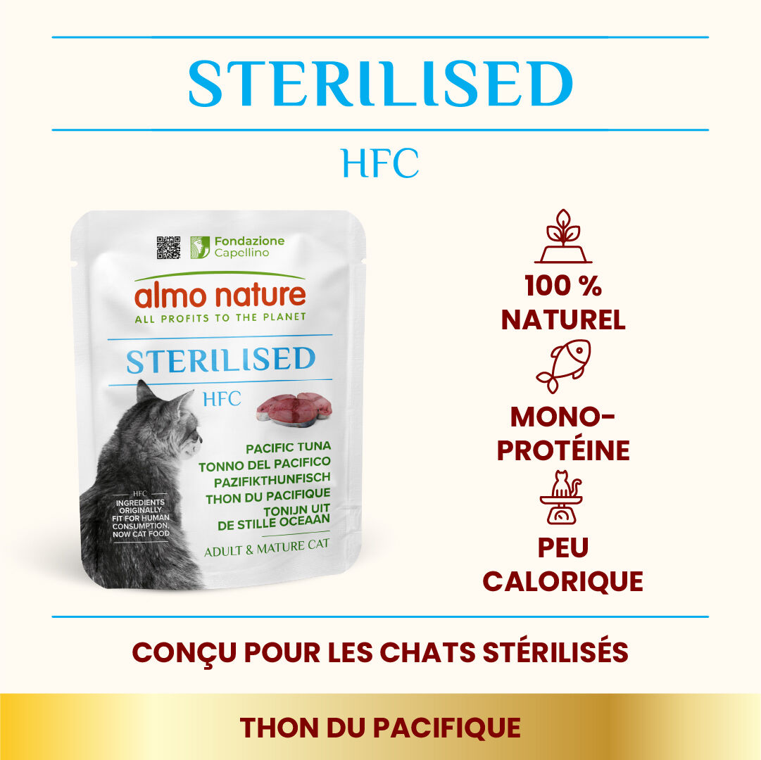 Almo Nature - Nature - Pochon HFC Sterilised Thon du Pacifique pour Chats - 50g Image num&eacute;ro 2