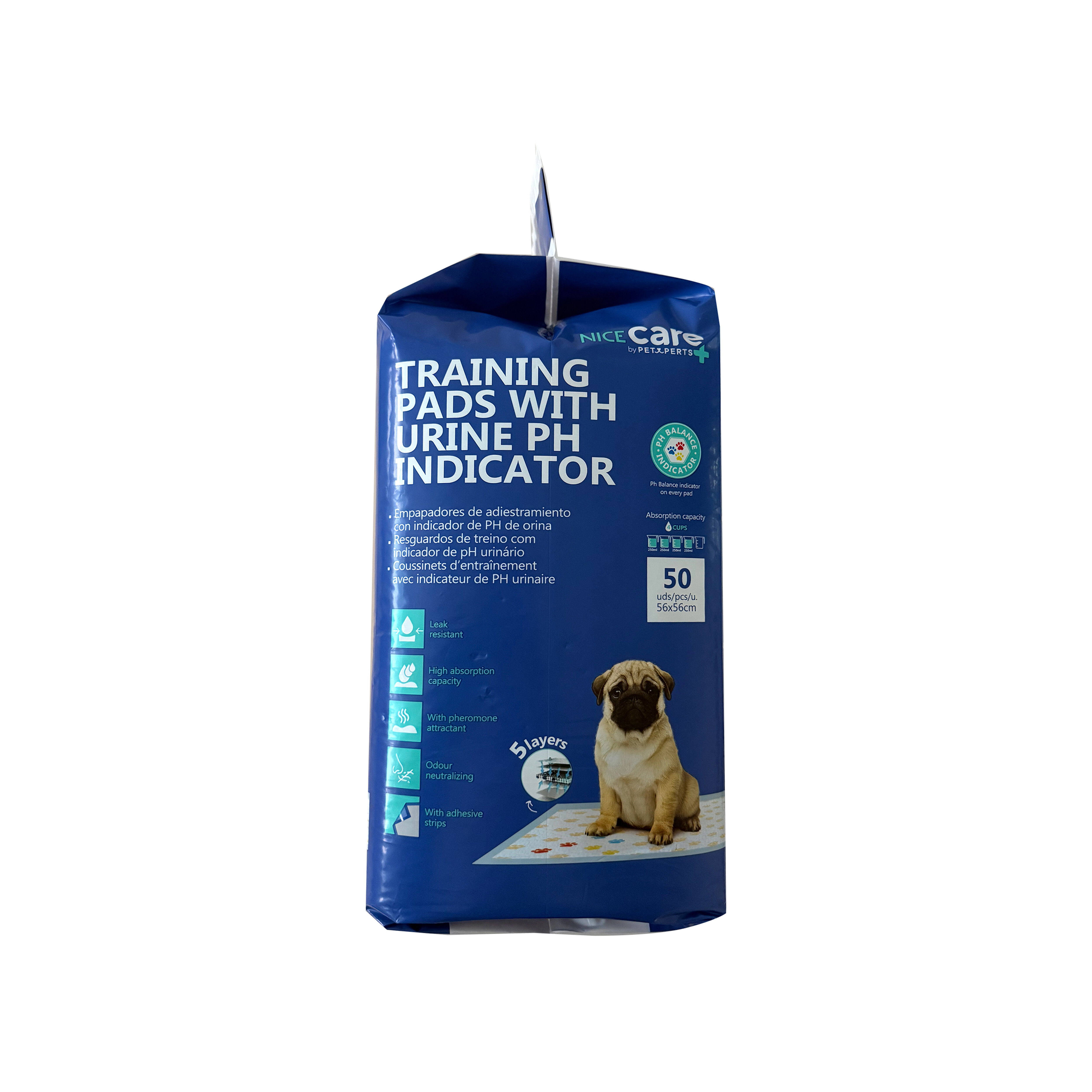 Nice Care - Tapis Educateurs Absorbants avec Indicateur de pH pour Chiens - 56x56cm Image num&eacute;ro 2