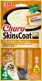 Inaba - Friandises Churu Skin&Coat Recette Poulet pour Chats - 4x14g