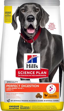 Hill's Science Plan - Croquettes Adulte Large Breed Perfect Digestion au Poulet pour Chien - 12Kg