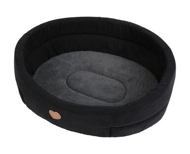 Animalis - Corbeille Tissus Suédine Noir et Gris pour Chien - T2