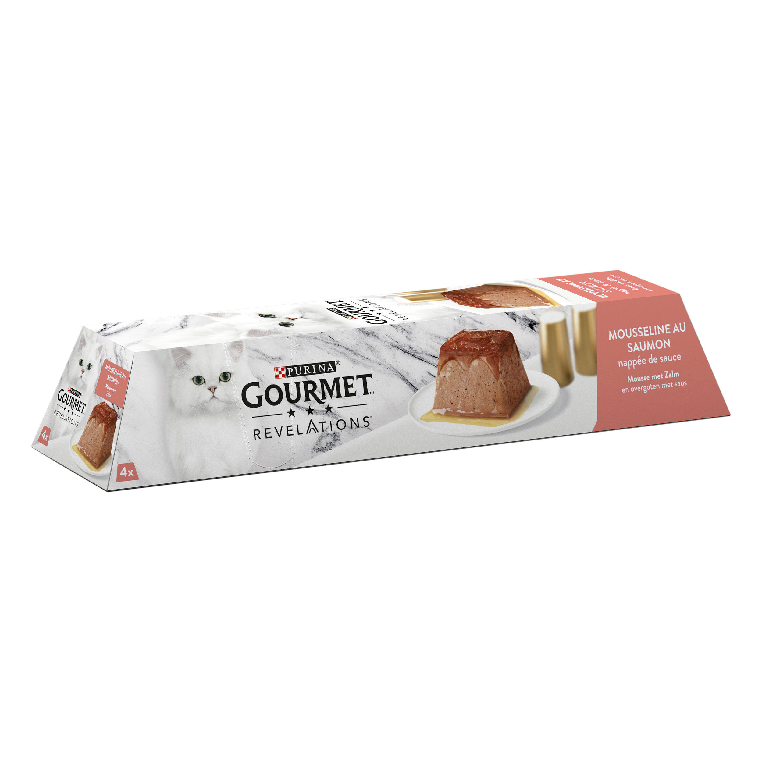 GOURMET - P&acirc;t&eacute;e REVELATIONS Mousseline au Saumon pour Chats - 4x57g Image num&eacute;ro 1
