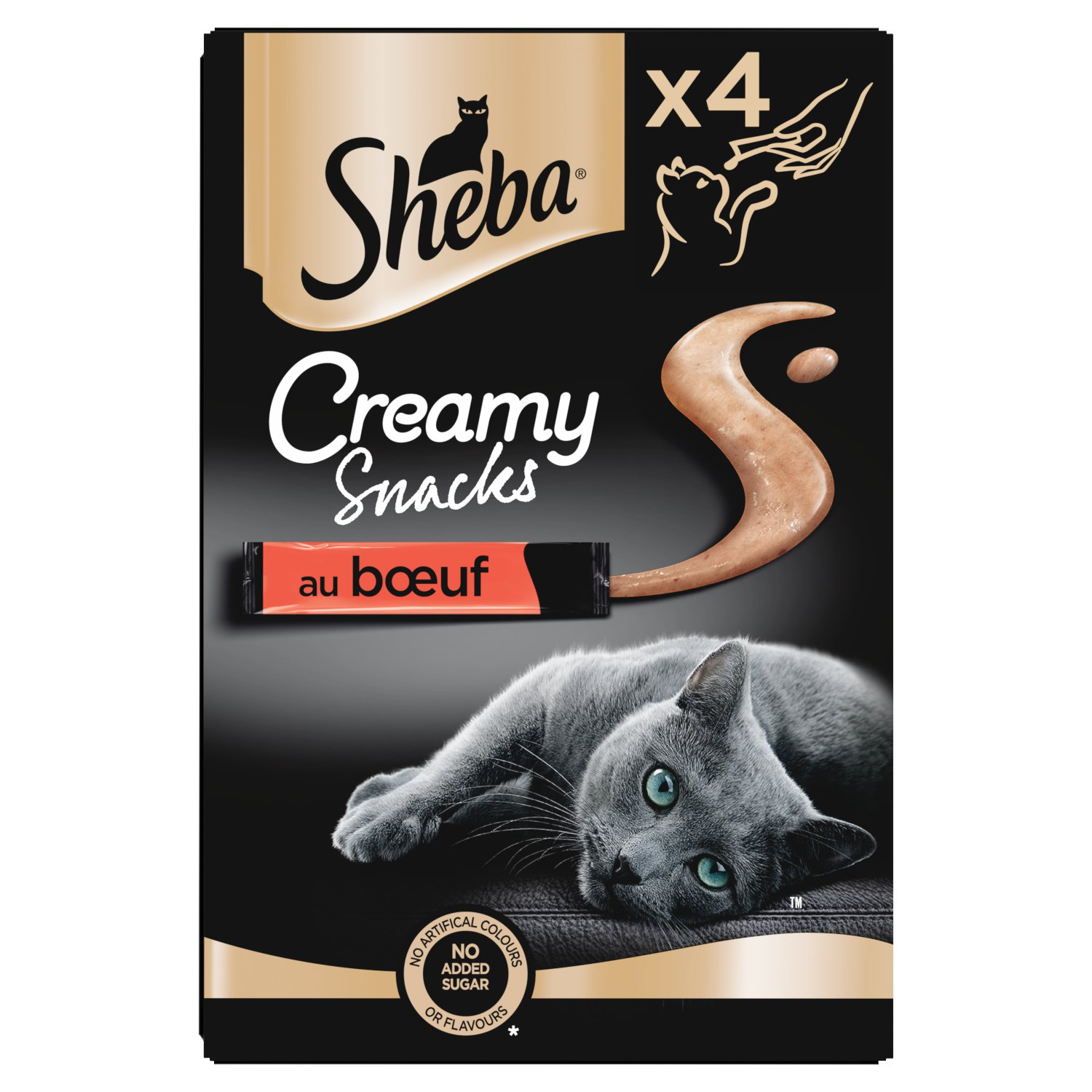 SHEBA - Friandises Creamy Snacks au B&oelig;uf pour chat adulte - 4x12g Image num&eacute;ro 1