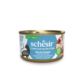 Schesir - Bo&icirc;te P&acirc;t&eacute;e Thon avec Bar en Gel&eacute;e pour Chat - 85g
