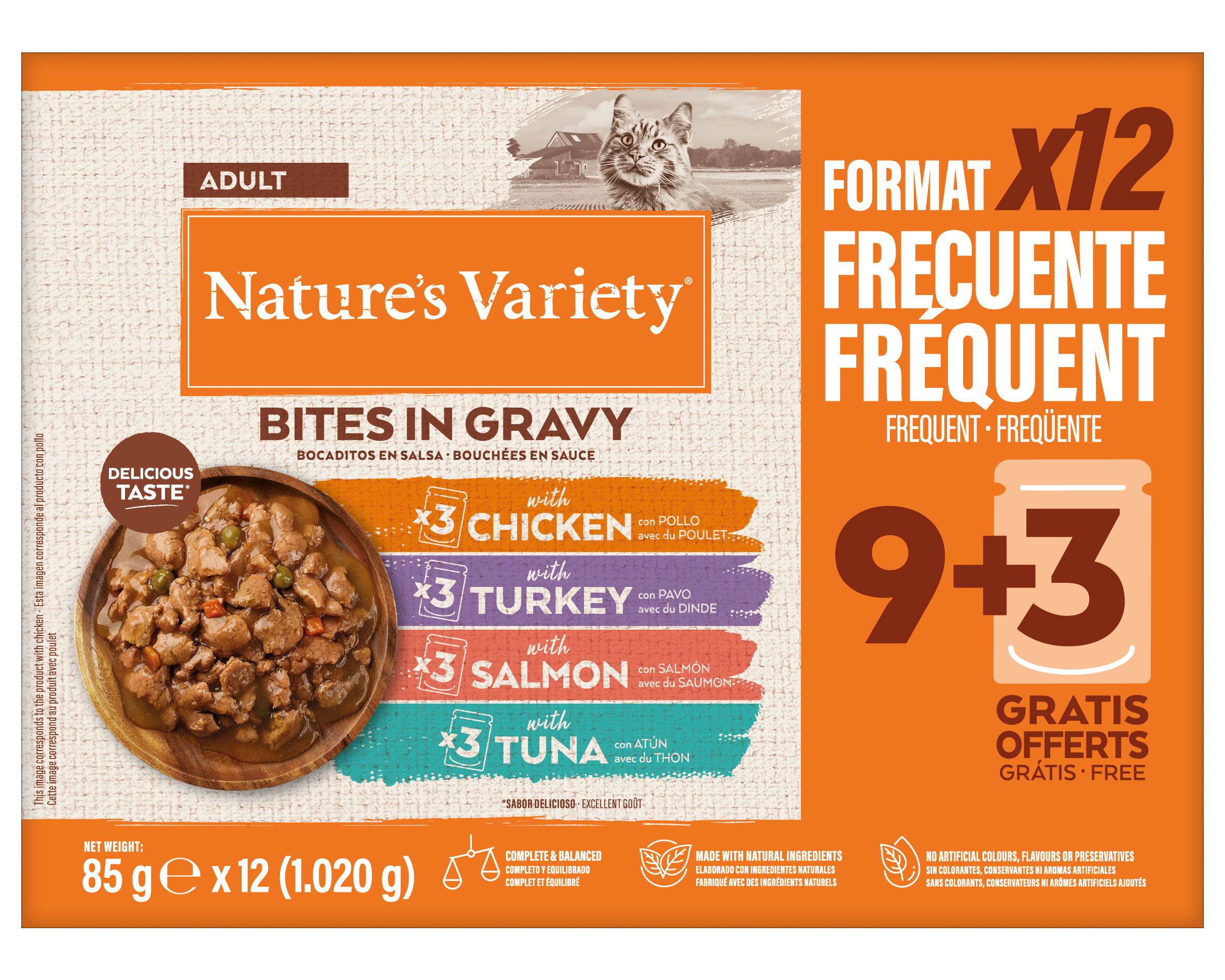 Nature's Variety - Pochon Bouch&eacute;es en Sauce Multipack Viandes et Poissons - 12x85g Image num&eacute;ro 1