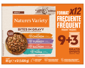 Nature's Variety - Pochon Bouch&eacute;es en Sauce Multipack Viandes et Poissons - 12x85g