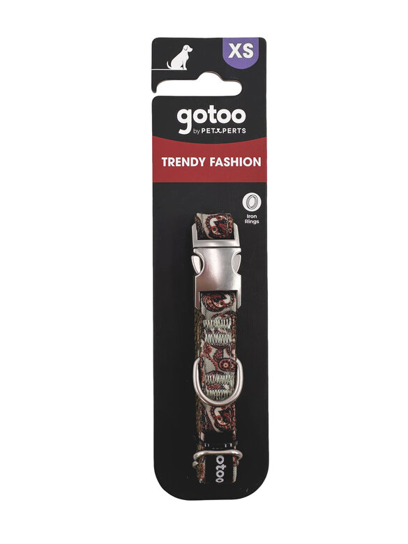 Gotoo - Collier en Paisley Khaki pour Chien - XS Image numéro 4 Gotoo - Collier en Paisley Khaki pour Chien - XS Image numéro 4