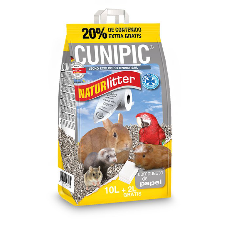 Cunipic - Litière en papier Naturlitter pour Animaux  - 10L + 20% Gratuits Image numéro 1 Cunipic - Litière en papier Naturlitter pour Animaux  - 10L + 20% Gratuits Image numéro 1