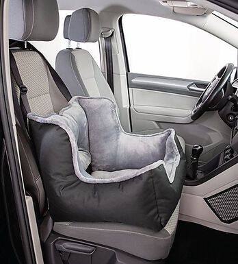 Trixie - Siège de Voiture Confort et Sécurité Noir et Gris pour Chien - 50cm