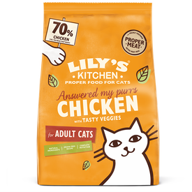 Lily's Kitchen - Croquettes Compl&egrave;tes sans C&eacute;r&eacute;ales au Poulet pour Chats Adultes - 800g