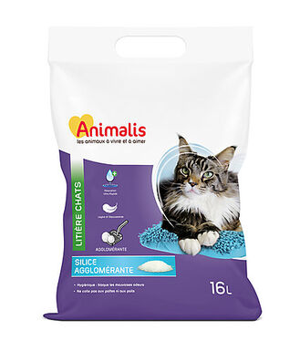 Animalis - Litière Silice Agglomérante pour Chat - 16L