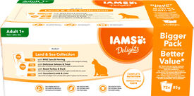 Iams - Boite Sachets Humides Delights Terre "Land Collection" en Gelée pour Chats - 72x85g