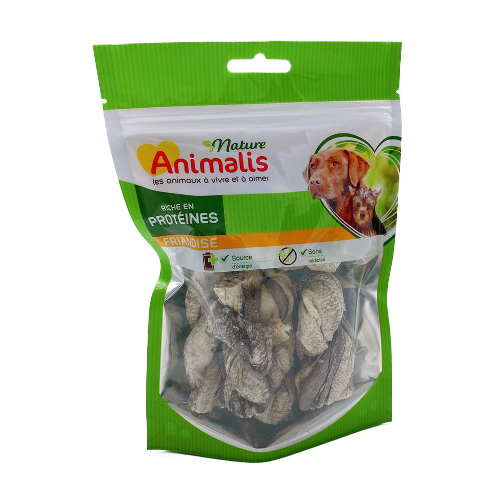 Animalis Nature - Friandises &agrave; M&acirc;cher Peau Tress&eacute;e au Poisson pour Chiens - 90g Image num&eacute;ro 1