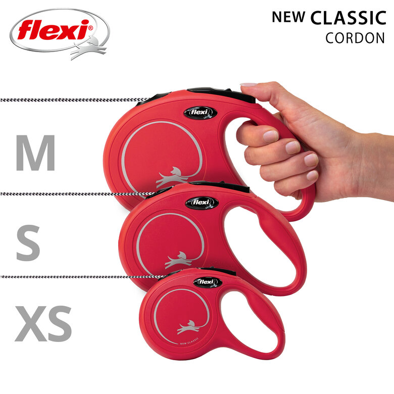 Flexi - Laisse Classic avec Cordon Rouge pour Chien - XS 3m Image numéro 5 Flexi - Laisse Classic avec Cordon Rouge pour Chien - XS 3m Image numéro 5