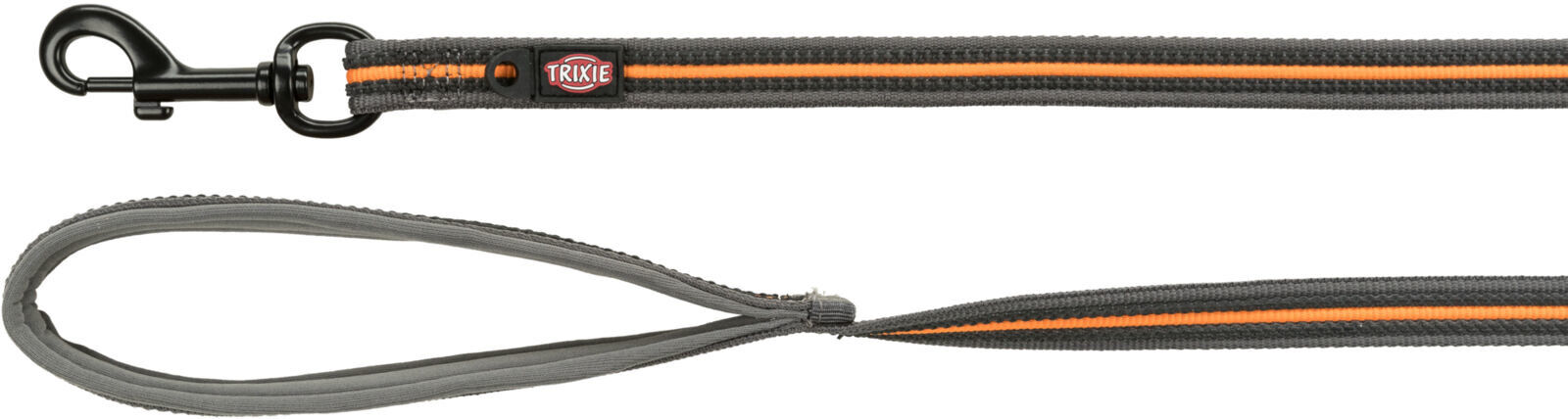 Trixie - Fusion laisse &agrave; pister caoutchout&eacute;e gris graphite/papaye - M/XL 10 m/17 mm Image num&eacute;ro 1