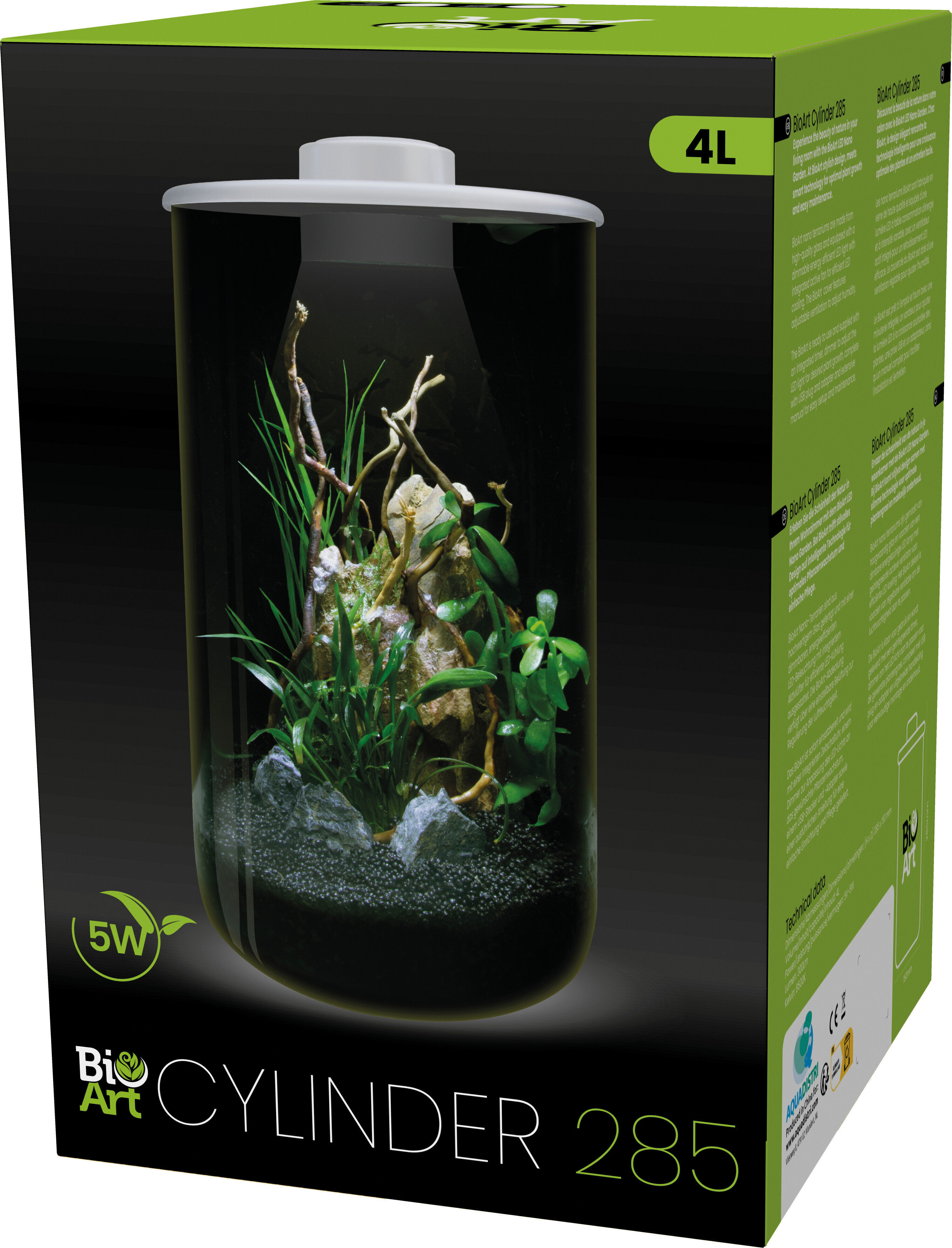 BioArt - Terrarium Cylinder 285 Led 4L pour Plantes - Blanc Image num&eacute;ro 2