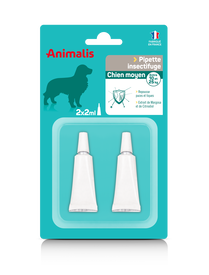 Animalis &ndash; R&eacute;pulsif Insectifuge en Pipette pour Moyen Chien - 2x2ml