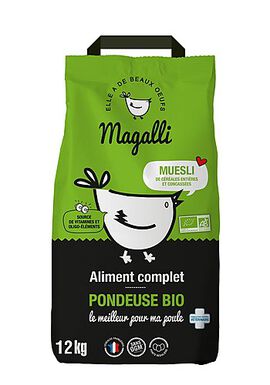 Magalli - Aliment Complet Pondeuse Bio pour Basse-cour - 12Kg