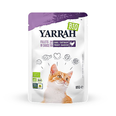 Yarrah - Pochon Bio Filets en Sauce Dinde pour Chats - 85g