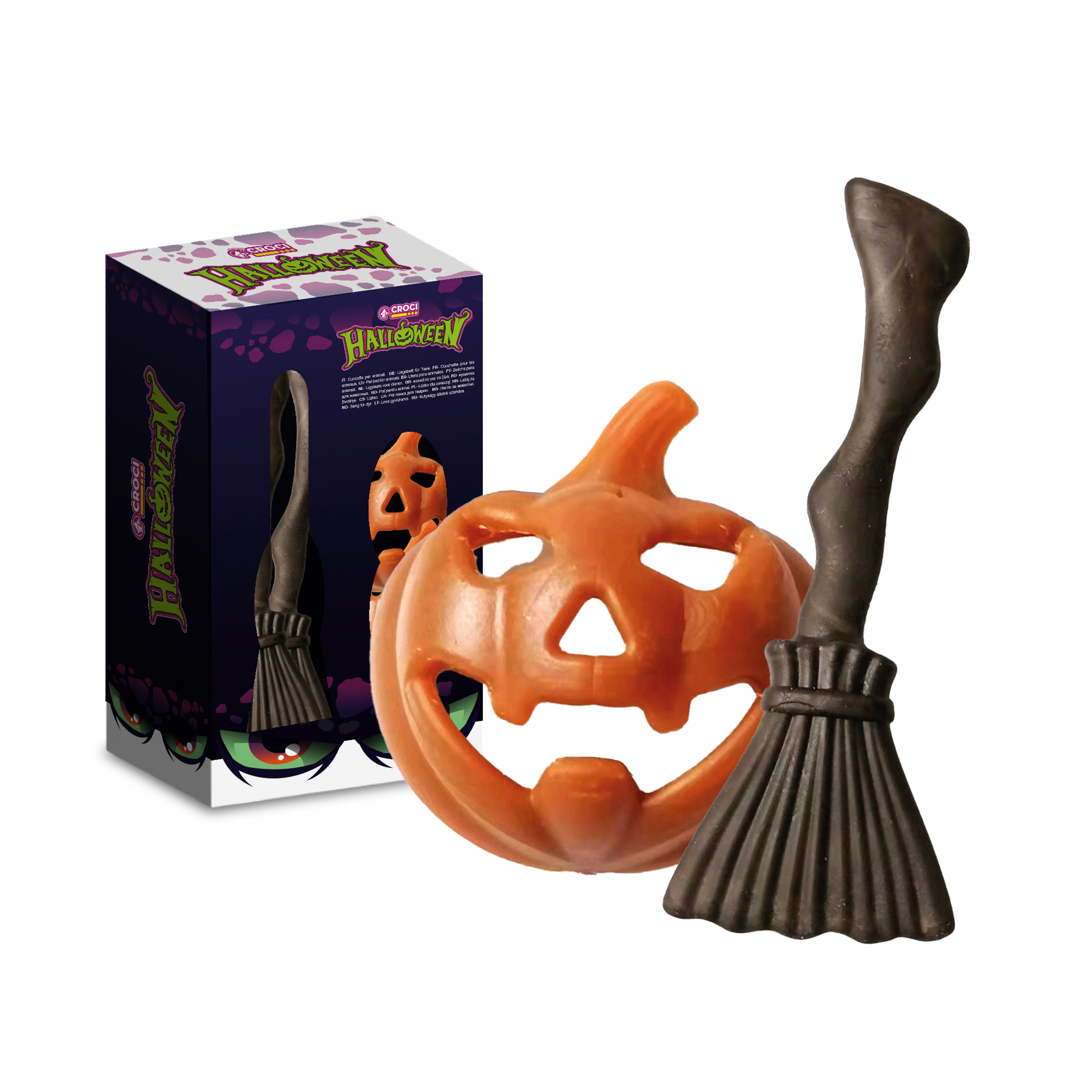 Croci - Coffret Friandises Citrouille et Balais pour Chiens - 100g Image num&eacute;ro 1