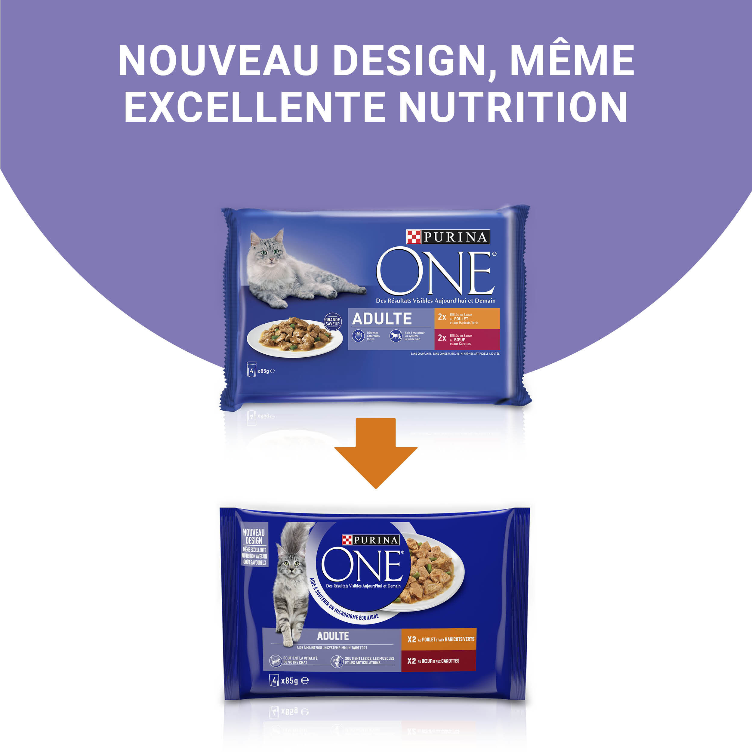PURINA ONE - Sachets fra&icirc;cheurs Poulet et Boeuf pour Chats - 4x85g Image num&eacute;ro 5