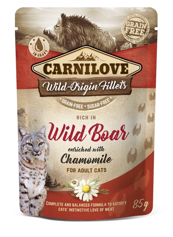 Carnilove - Chat Adulte Sanglier Sauvage Et Camomille - Pochon - 85g Image numéro 1 Carnilove - Chat Adulte Sanglier Sauvage Et Camomille - Pochon - 85g Image numéro 1