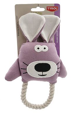 Tyrol -  Jouet Peluche Code Lapin en Coton Bio pour Chien - 20cm