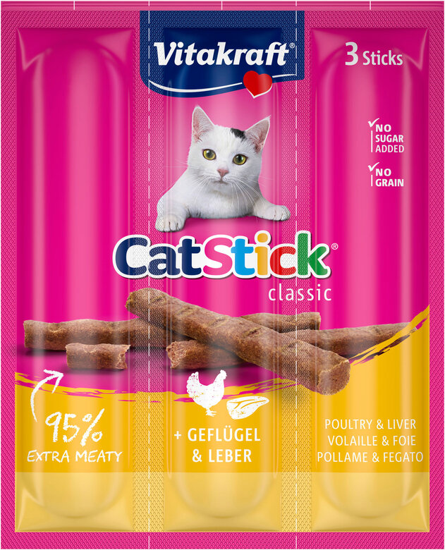 Vitakraft - Cat Stick Volaille et Foie - x3 Image numéro 1 Vitakraft - Cat Stick Volaille et Foie - x3 Image numéro 1