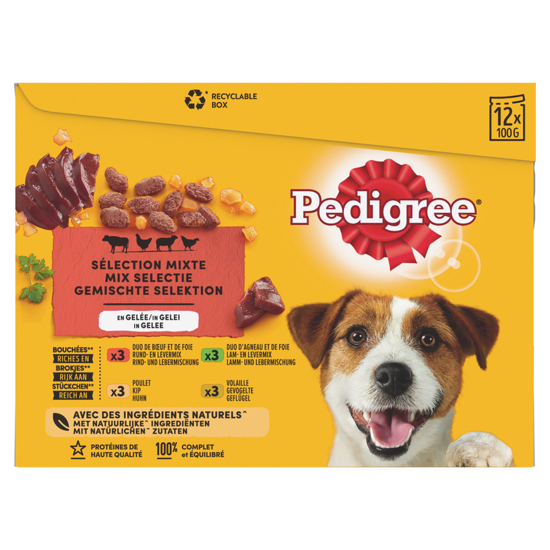 Pedigree - Sachets Fraîcheur Selection Mixte en Gelée pour Chiens - 12x100g Image numéro 1 Pedigree - Sachets Fraîcheur Selection Mixte en Gelée pour Chiens - 12x100g Image numéro 1