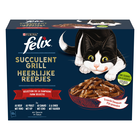 FELIX -  Pochons Succulent Grill Selection de la Campagne à la Viande en Sauce pour chats adultes  - 12X80g image number null