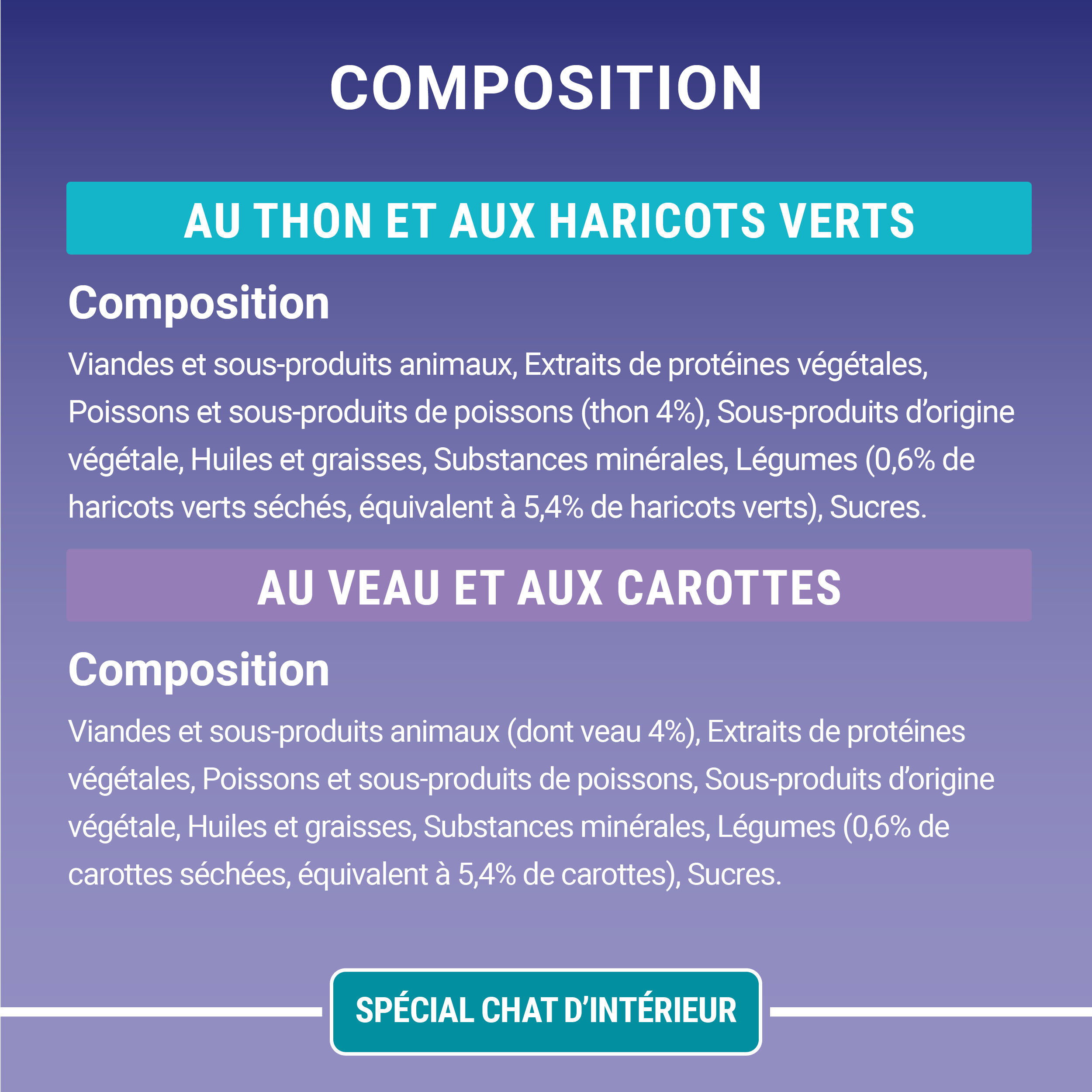 PURINA ONE - Sachets fra&icirc;cheurs Thon et Veau pour Chats d'int&eacute;rieur - 4x85g Image num&eacute;ro 3