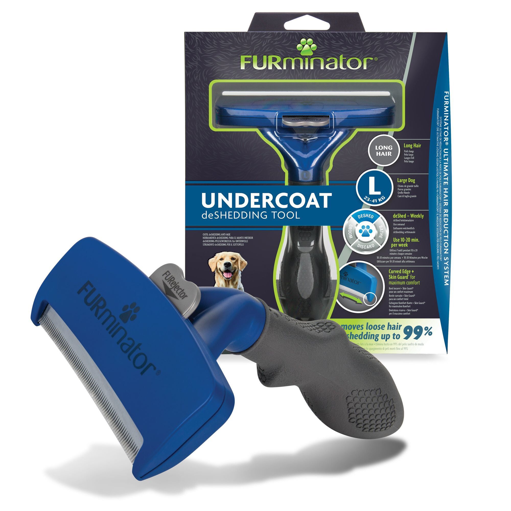 Furminator - Brosse Undercoat Grande Taille &agrave; Poils Longs pour Chien - L Image num&eacute;ro 1