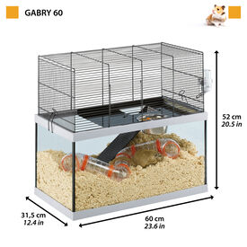 Ferplast - Cage Gabry 60 pour Rongeurs - 31x60x52cm