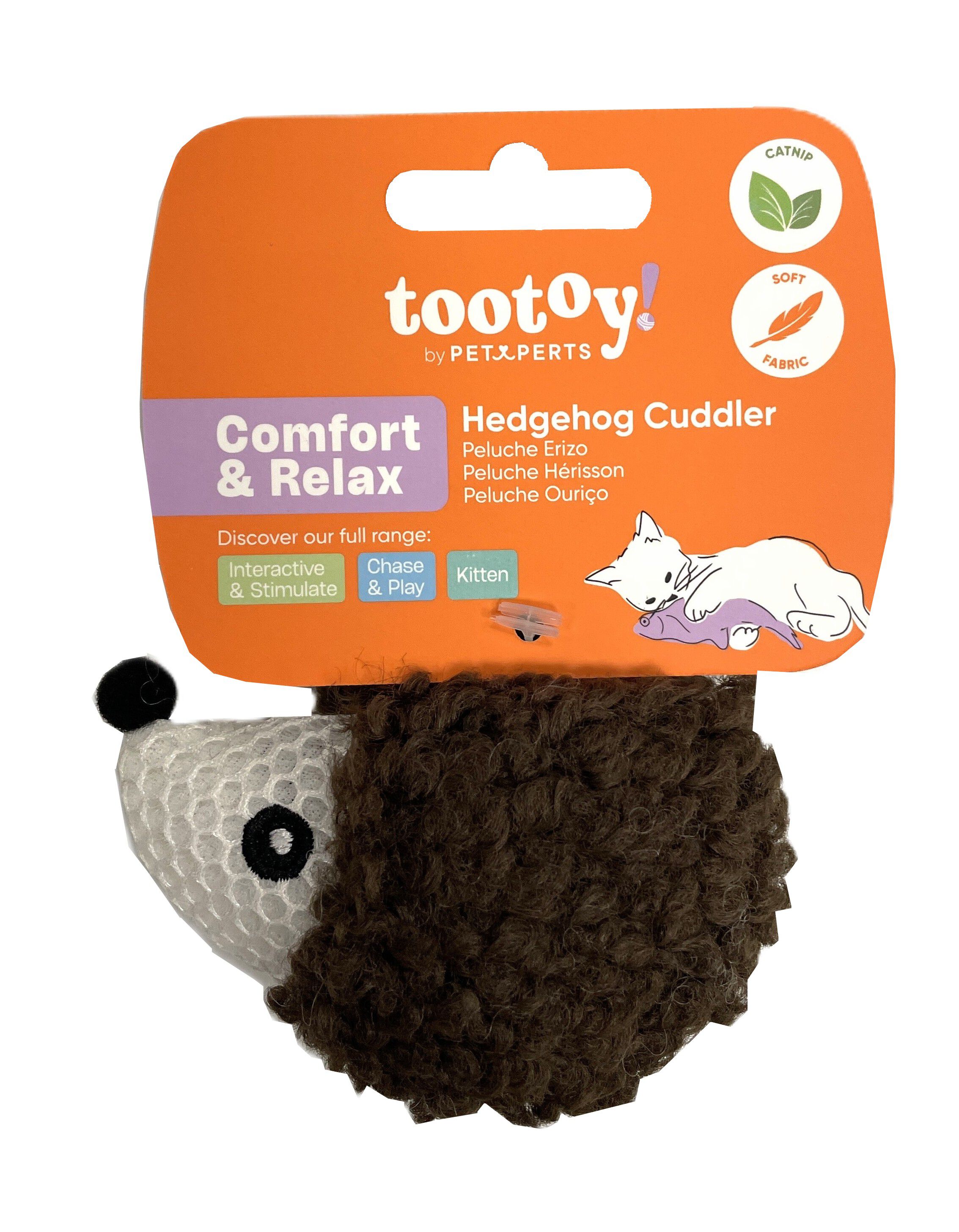 Tootoy! - Jouet Peluche H&eacute;risson avec Herbe &agrave; Chat - 9cm Image num&eacute;ro 1