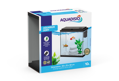 Aquadisio - Aquarium Dory Équipé Noir - 10L