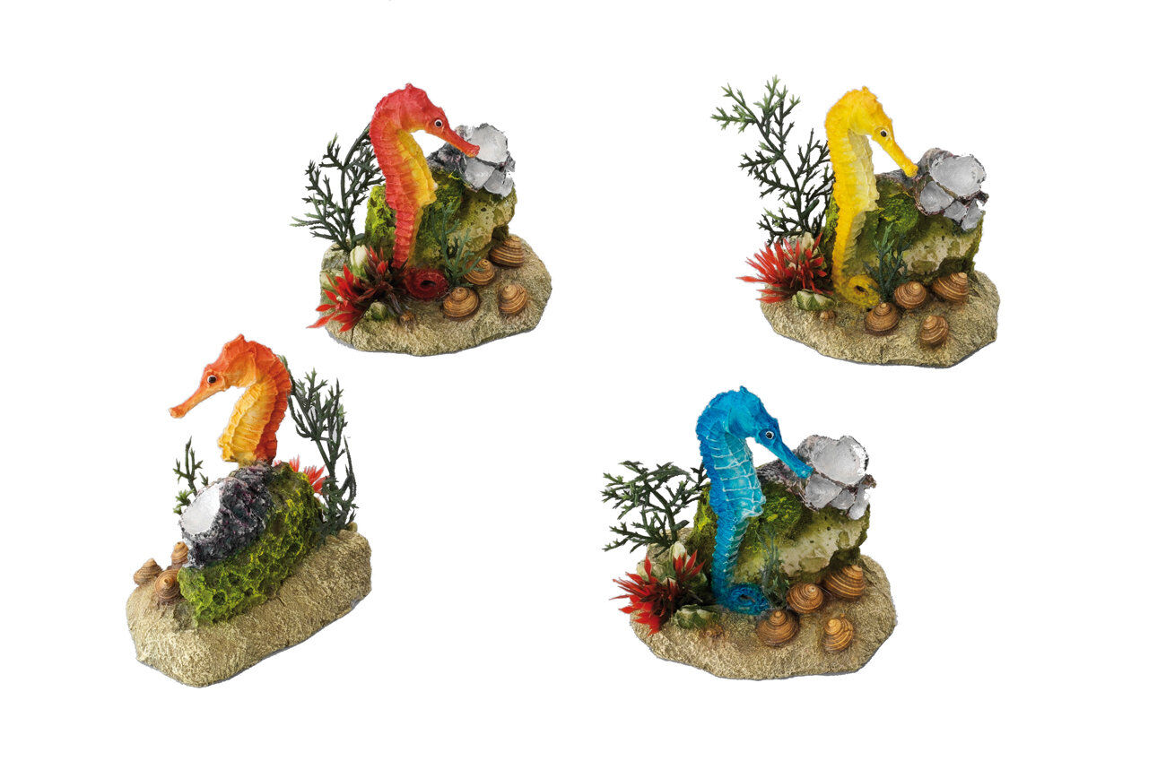 D&eacute;coration Cheval de Mer avec Plante pour Aquarium Image num&eacute;ro 1