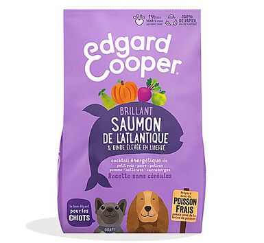Edgard & Cooper - Croquettes au Saumon de l'Atlantique et Dinde pour Chiot - 2,5Kg