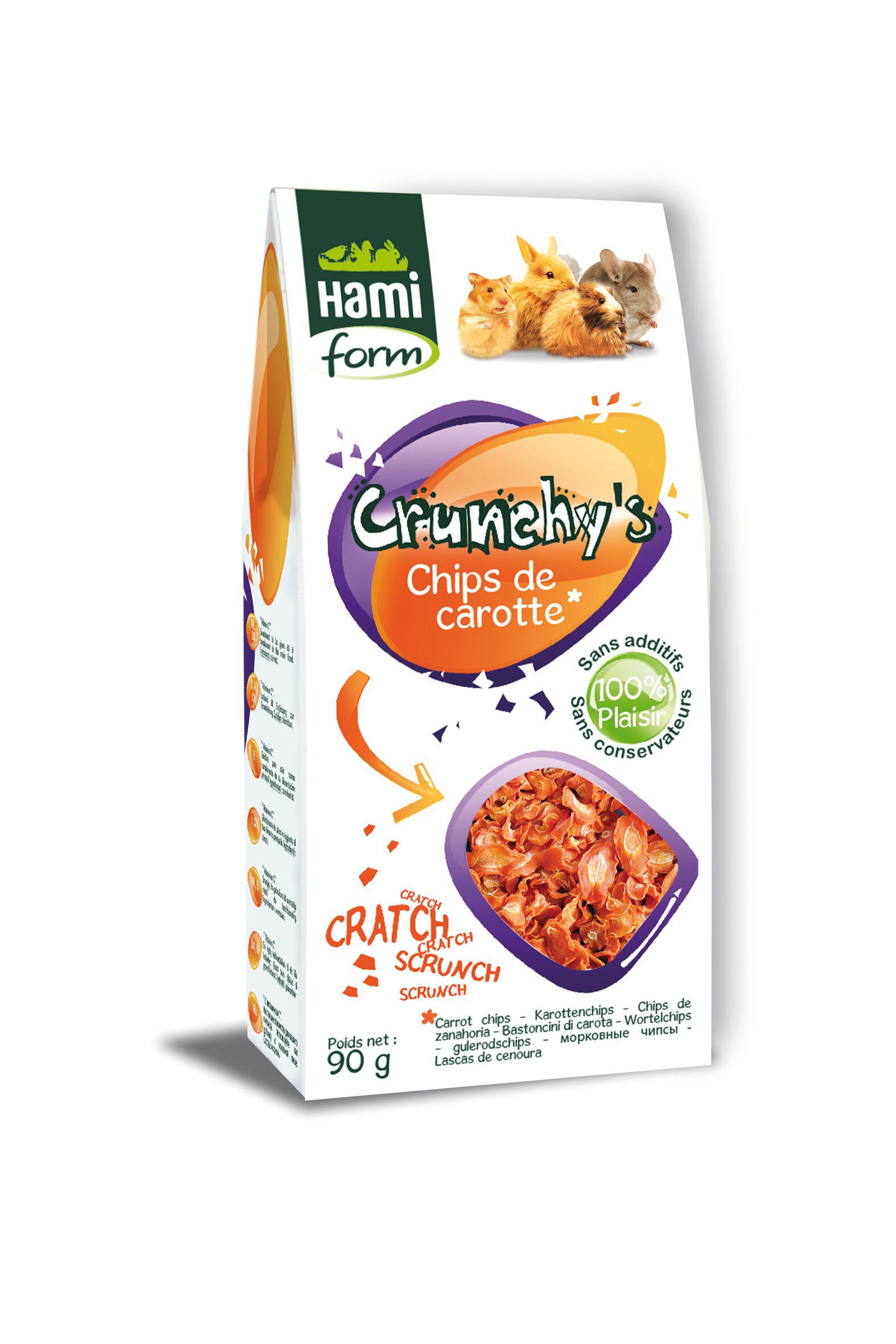 Hamiform - Crunchy's Chips de Carotte pour Rongeur - 90g Image num&eacute;ro 1
