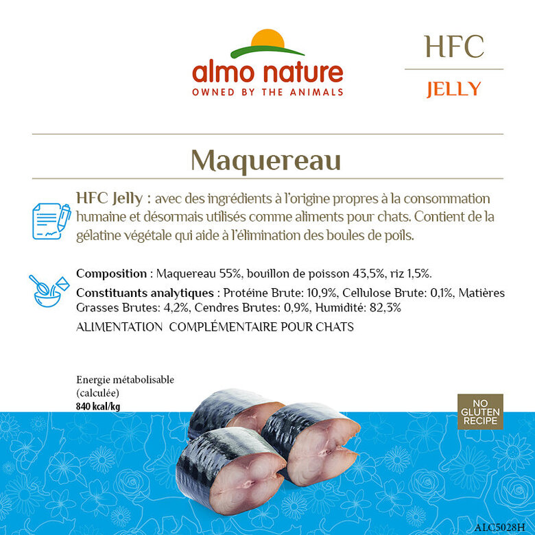 Almo Nature - Pâtée en Boîte HFC Jelly Maquereau pour Chat - 70g Image numéro 3 Almo Nature - Pâtée en Boîte HFC Jelly Maquereau pour Chat - 70g Image numéro 3
