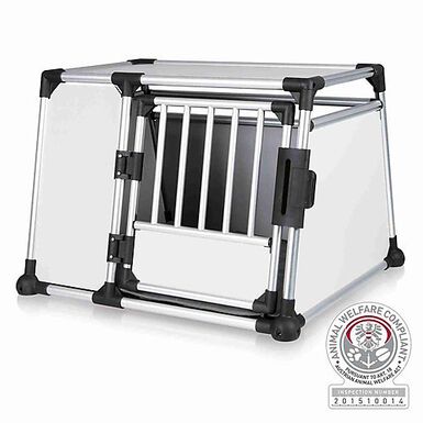 Trixie - Box de Transport en Aluminium Gris Clair/Argent - L : 93 x 64 x 81 cm