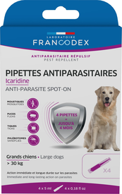 Francodex - Pipettes Antiparasitaires Icardine pour Grands Chiens - x4