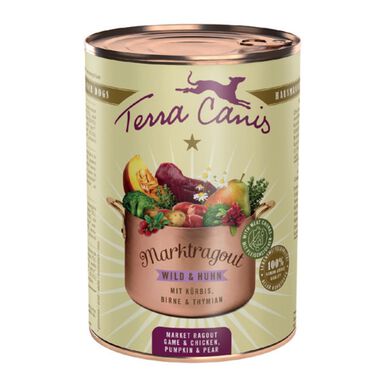 Terra Canis - Aliment Naturel Poulet Gibier Potiron et Poire pour Chiens - 385g