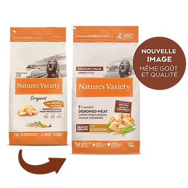 Nature's Variety - Croquettes Healthy Grains Adulte Au Poulet Pour Chiens - 3kg