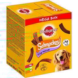 Pedigree - Méga Box Schmackos au Bœuf Agneau et Poulet pour Chien - 790g