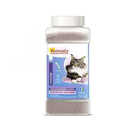 Animalis - Désodorisant pour Litière Parfum Talc Bébé pour Chat - 700g
